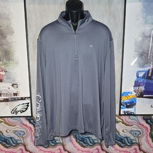 2XL Calvin Klein Light Gray Zip-Up Shirt